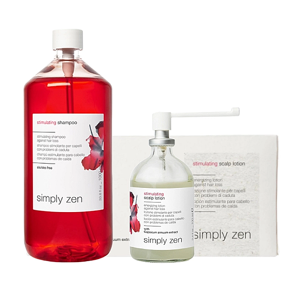 Pachet impotriva caderii parului stimulating - sampon 1000ml, lotiune 100ml, fiole 8x6ml