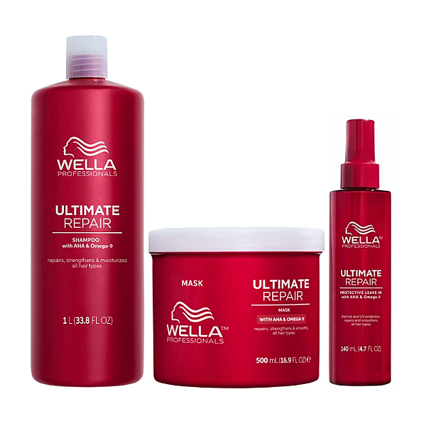 Pachet par deteriorat ultimate repair - sampon 1000ml, masca 500ml, tratament protective 140ml