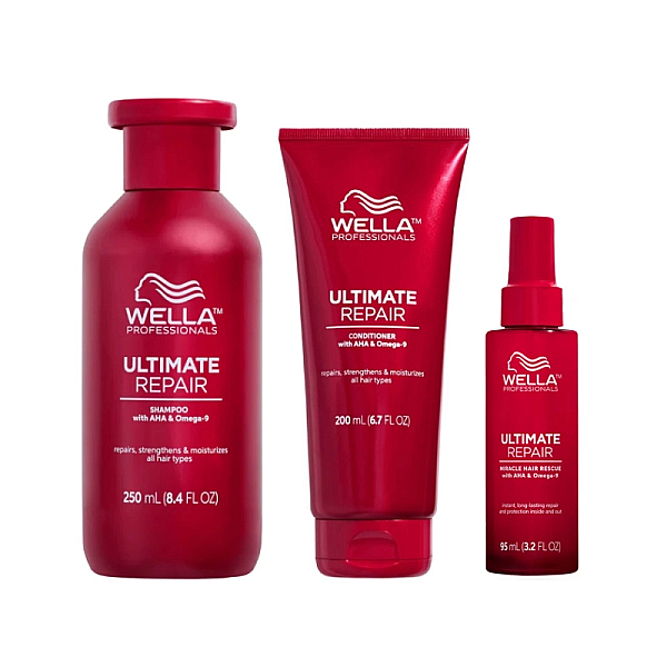 Pachet par deteriorat ultimate repair - sampon 250ml, balsam 200ml, ser miracle rescue 95ml