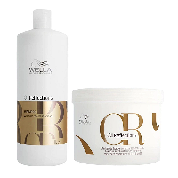 Pachet hidratant pentru par uscat oil reflections - sampon 1000ml, masca 500ml