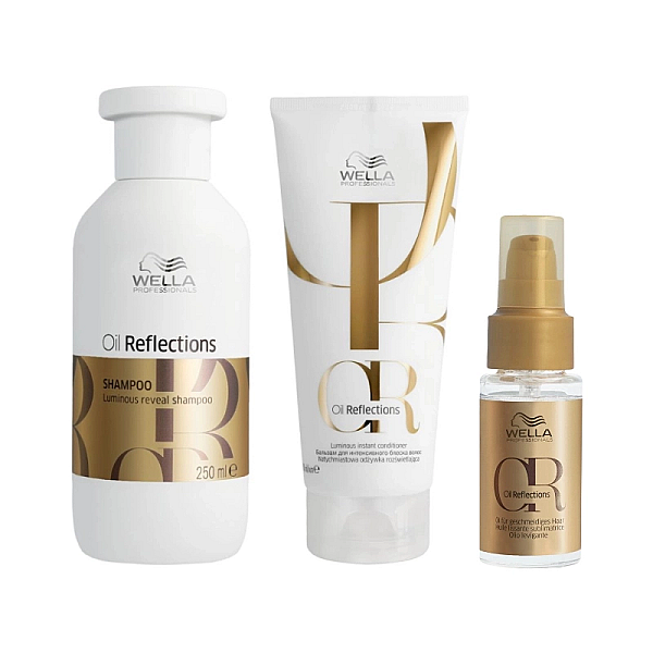 Pachet hidratant pentru par uscat oil reflections - sampon 250ml, balsam 200ml, ulei 30ml