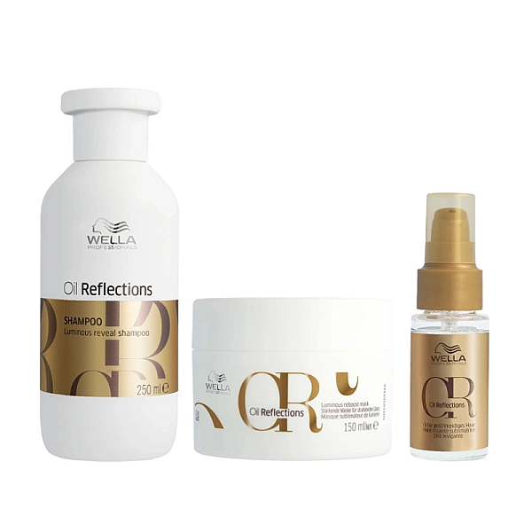Pachet hidratant pentru par uscat oil reflections - sampon 250ml, masca 150ml, ulei 30ml