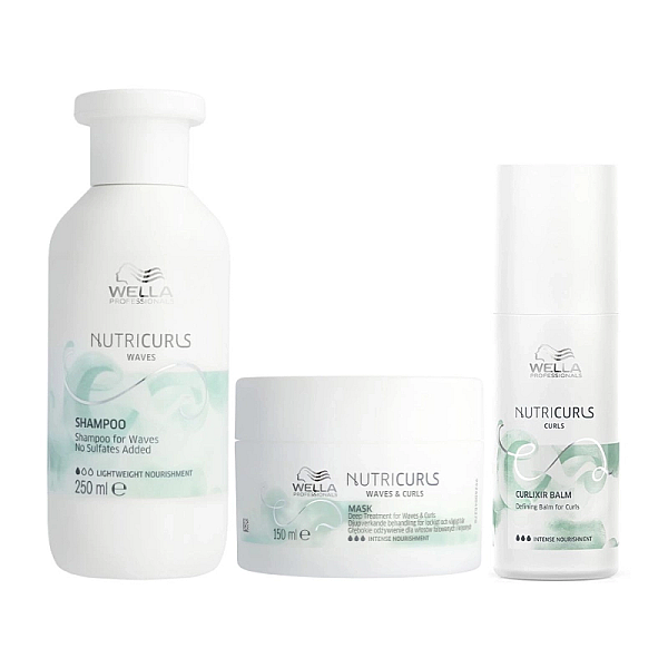 Pachet pentru par cret care nutricurls - sampon 250ml, masca 150ml, balsam curlixir 150ml