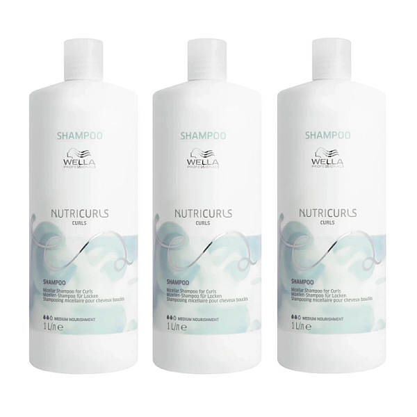 Pachet 3 x sampon micelar pentru par cret sau ondulat care nutricurls 1000ml