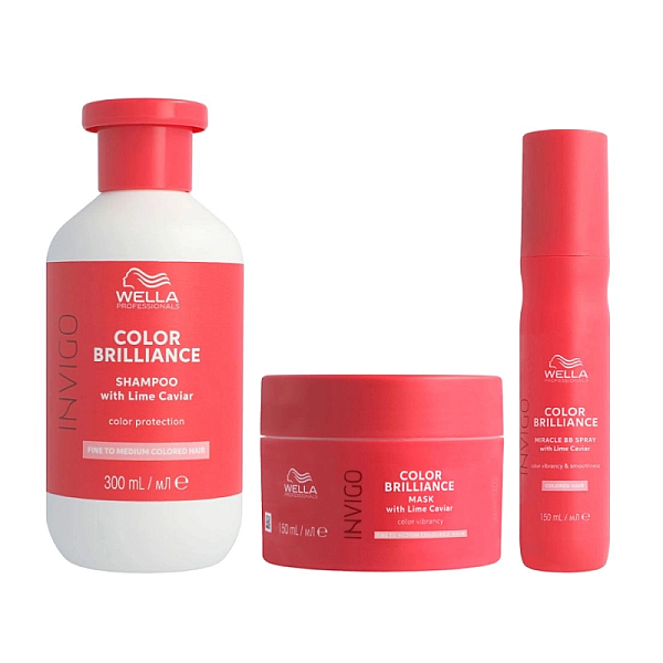 Pachet pentru par vopsit fine invigo brilliance - sampon 300ml, masca 150ml, spray miracle 150ml