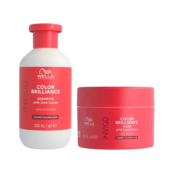 Pachet par vopsit cu structura puternica coarse invigo brilliance - sampon 300ml, masca 150ml