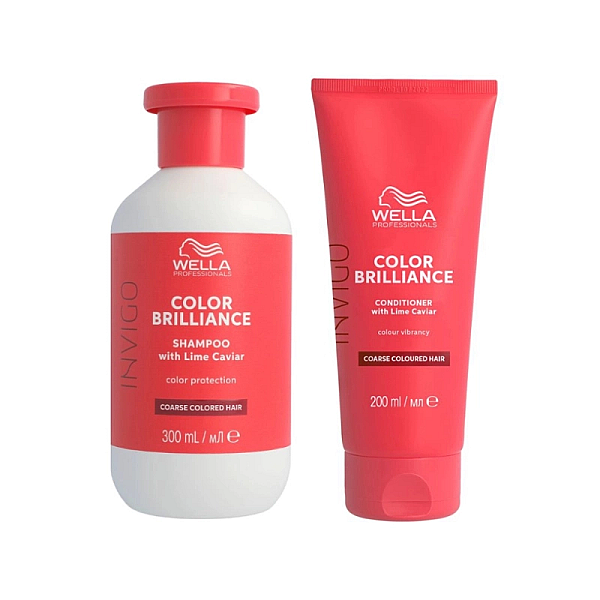 Pachet par vopsit cu structura puternica coarse invigo brilliance - sampon 300ml, balsam 200ml