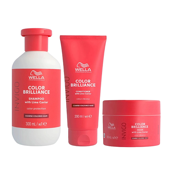 Pachet par vopsit structura puternica coarse brilliance - sampon 300ml, balsam 200ml, masca 150ml