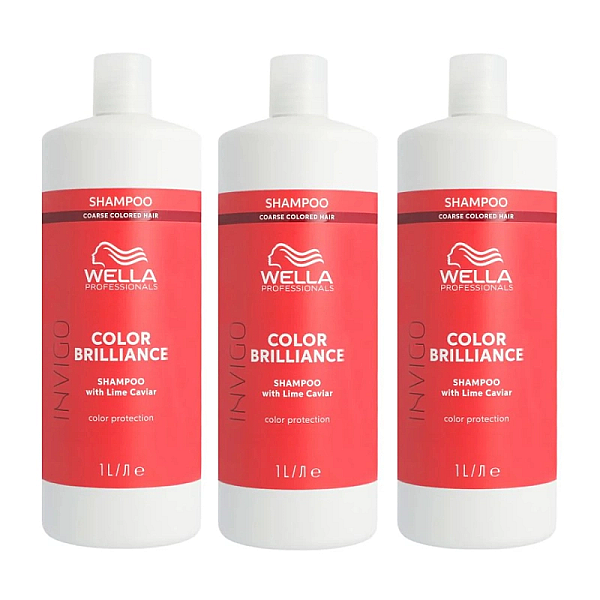 Pachet 3 x sampon pentru par vopsit cu structura puternica coarse invigo brilliance 1000ml