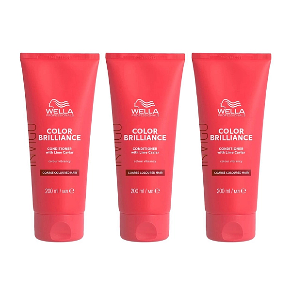 Pachet 3 x balsam pentru par vopsit cu structura puternica coarse invigo brilliance 200ml