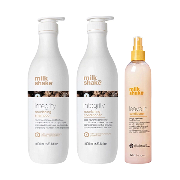 Pachet reparare si hidratare integrity - sampon 1000ml, balsam 1000ml, leave-in 350ml