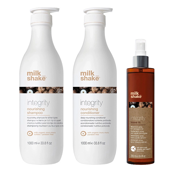 Pachet reparare si hidratare integrity - sampon 1000ml, balsam 1000ml, leave-in 250ml
