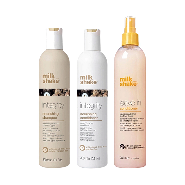 Pachet reparare si hidratare integrity - sampon 300ml, balsam 300ml, leave in 350ml