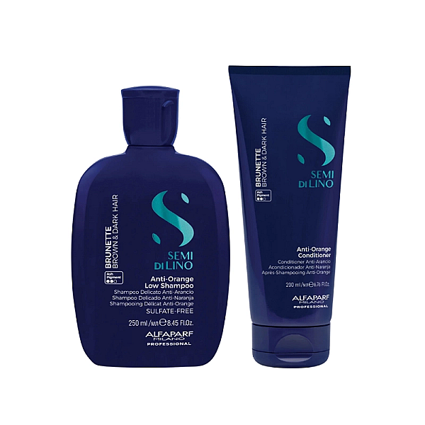 Pachet pentru par blond semi di lino anti-orange - sampon 250ml, balsam 200ml