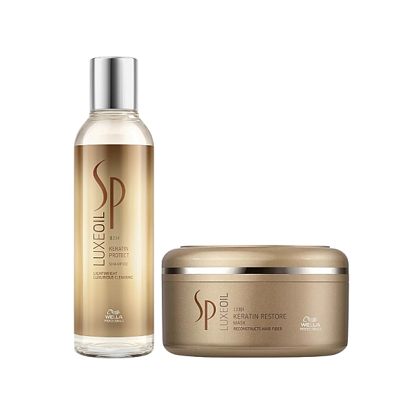 Pachet repararea parului wella sp luxe oil keratin - sampon 200ml, masca 150ml
