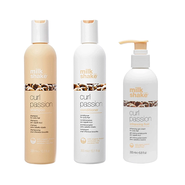 Pachet pentru par cret sau ondulat - sampon 300 ml, balsam 300 ml, gel crema 200 ml 