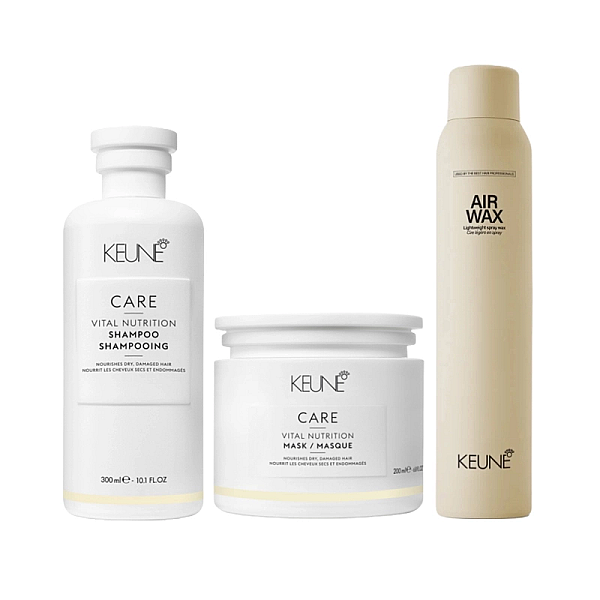 Pachet par uscat care vital nutrition - sampon 300ml, masca 200ml, spray-ceara 200ml