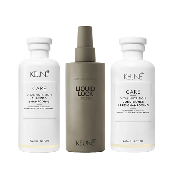 Pachet par uscat care vital nutrition - sampon 300ml, balsam 250ml, fixativ lichid 200ml