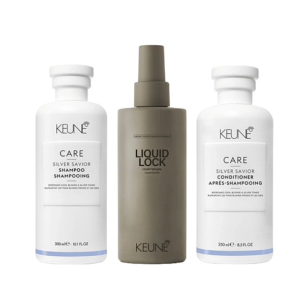 Pachet par blond care silver savior - sampon 300ml, balsam 250ml, fixativ lichid 200ml