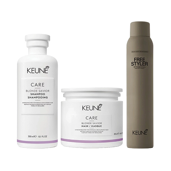 Pachet par blond care blonde savior - sampon 300ml, masca 200ml, fixativ 300ml