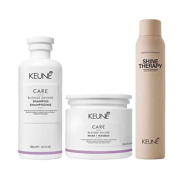 Pachet par blond care blonde savior - sampon 300ml, masca 200ml, spray stralucire 200ml