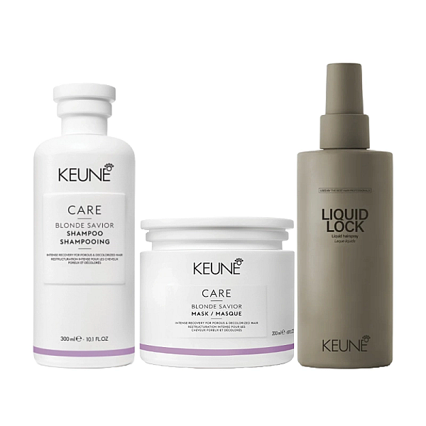 Pachet par blond care blonde savior - sampon 300ml, masca 200ml, fixativ lichid 200ml