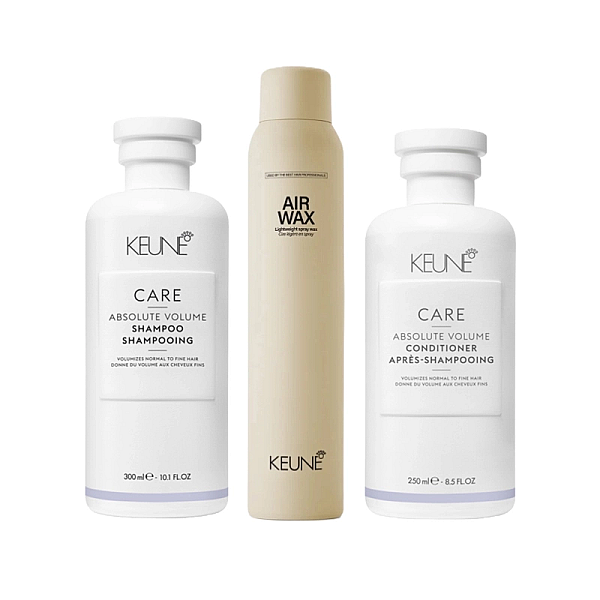 Pachet pentru volum care absolute volume - sampon 300ml, balsam 250ml, spray-ceara 200ml