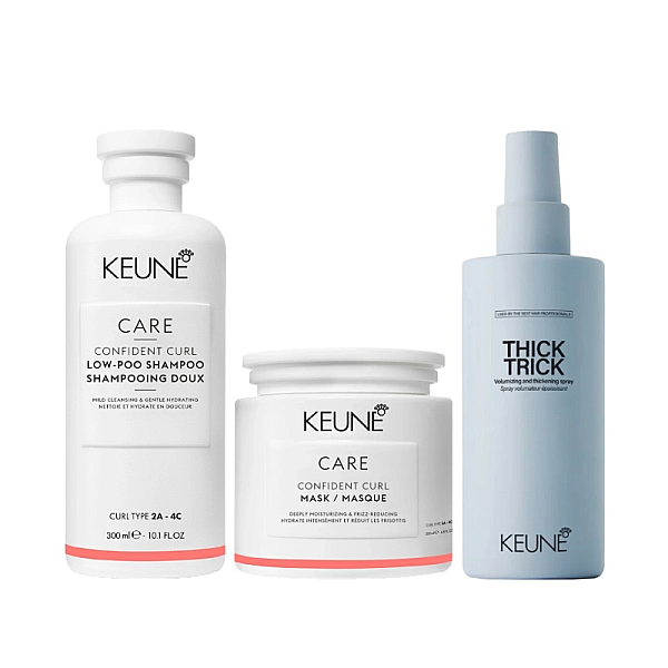 Pachet par cret care confident curl - sampon 300ml, masca 200ml, protectie termica 200ml