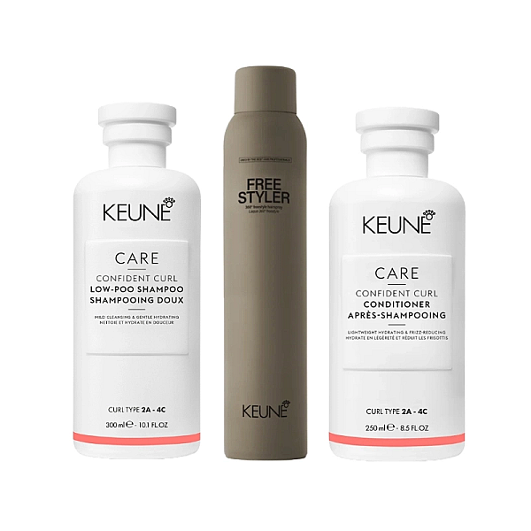 Pachet par cret care confident curl - sampon 300ml, balsam 250ml, fixativ 300ml