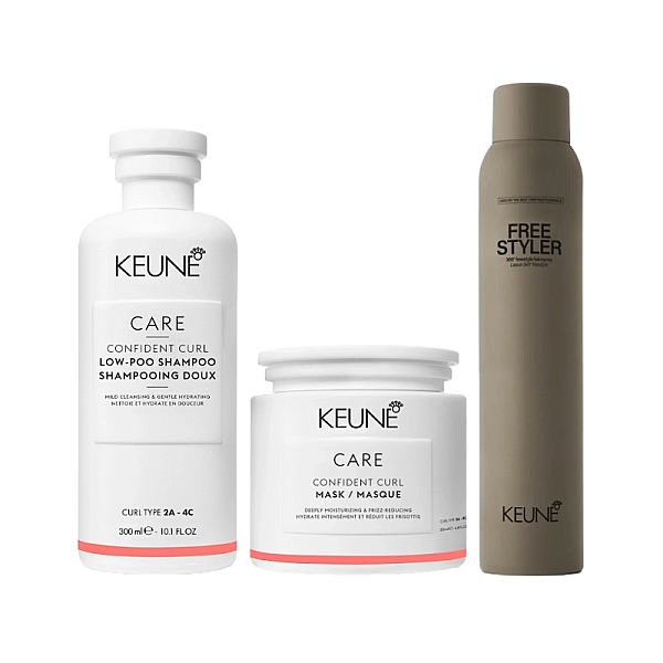 Pachet par cret care confident curl - sampon 300ml, masca 200ml, fixativ 300ml