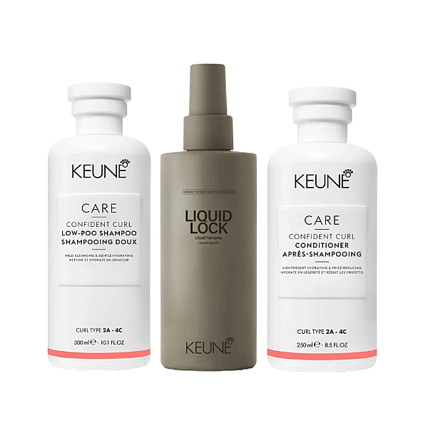 Pachet par cret care confident curl - sampon 300ml, balsam 250ml, fixativ lichid 200ml