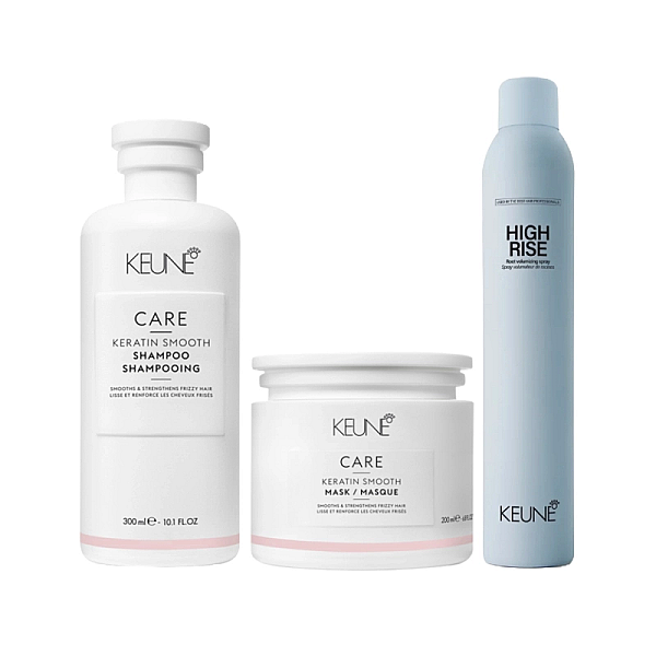 Pachet par netezire care keratin smooth - sampon 300ml, masca 200ml, spray volum 300ml
