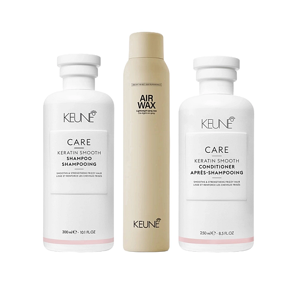 Pachet par netezire care keratin smooth - sampon 300ml, balsam 250ml, spray-ceara 200ml