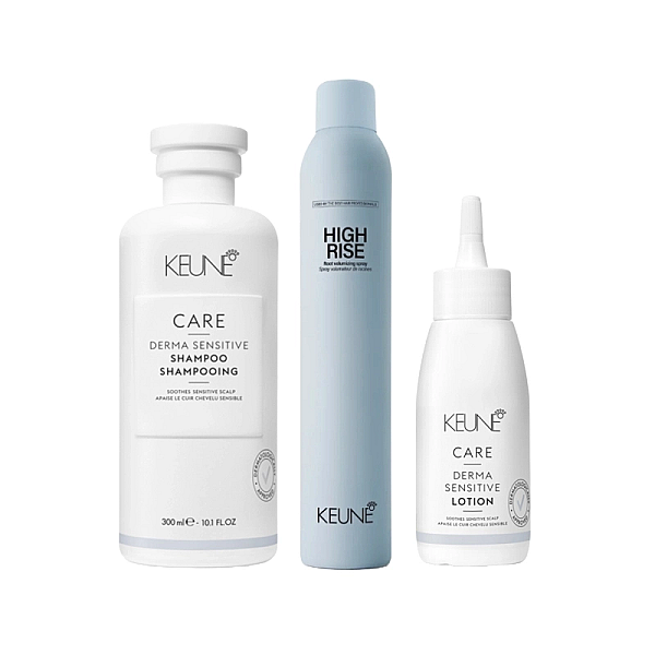 Pachet pentru scalp sensibil care derma sensitive - sampon 300ml, lotiune 75ml, spray volum 300ml
