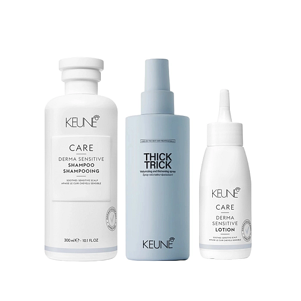 Pachet pentru scalp sensibil care derma sensitive - sampon 300ml, lotiune 75ml, protectie 200ml