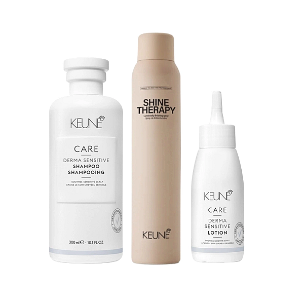 Pachet pentru scalp sensibil care derma sensitive-sampon 300ml, lotiune 75ml, spray stralucire 200ml