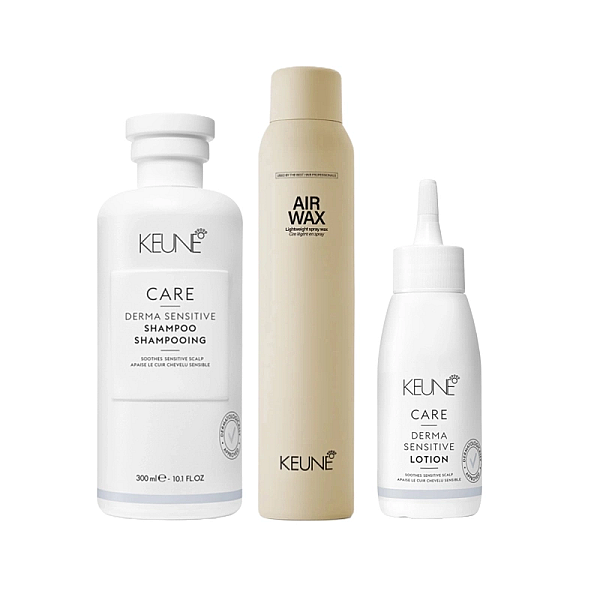Pachet pentru scalp sensibil care derma sensitive - sampon 300ml, lotiune 75ml, spray-ceara 200ml