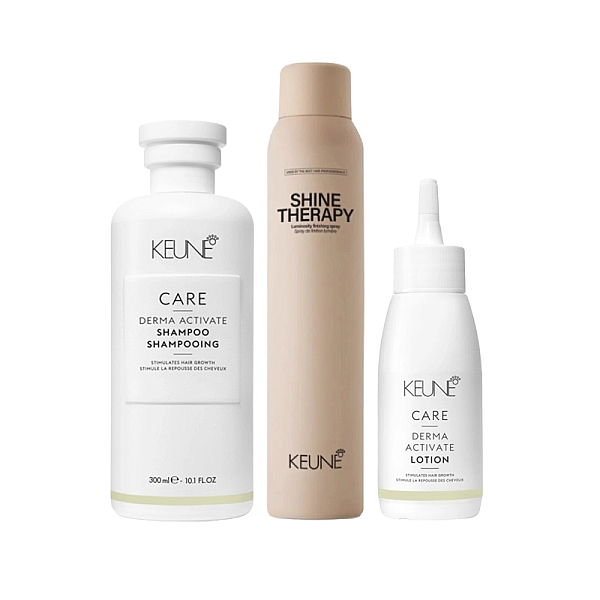 Pachet pentru scalp sensibil care derma activate -sampon 300ml, lotiune 75ml, spray stralucire 200ml