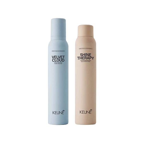 Pachet styling - spray pentru stralucire style shine therapy 200ml, spuma volum velvet cloud 200ml