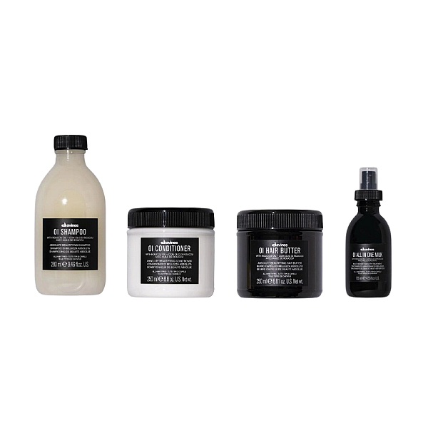 Set pentru hidratarea si stralucirea parului oi - sampon 280ml, balsam 250ml, unt 250ml, spray 135ml