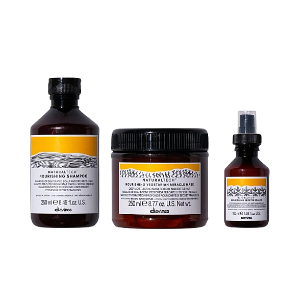 Set pentru parul deteriorat naturaltech nourishing - sampon 250ml, masca 250ml, leave-in 100ml