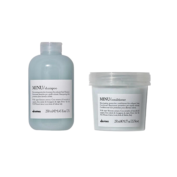 Set de stralucire pentru parul vopsit minu - sampon 250ml, balsam 250ml