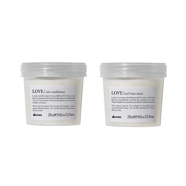 Set pentru ingrijirea parului cret sau ondulat love curl - balsam 250ml, masca 250ml