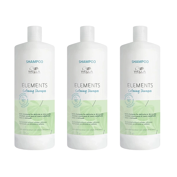 Pachet 3 x sampon pentru scalp uscat si sensibil elements calming 1000ml