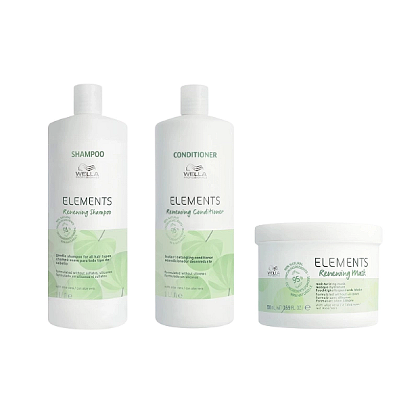 Pachet de regenerare a parului elements renewing - sampon 1000ml, balsam 1000ml, masca 500ml