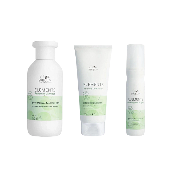 Pachet de regenerare a parului elements renewing - sampon 250ml, balsam 200ml, spray leave-in 150ml