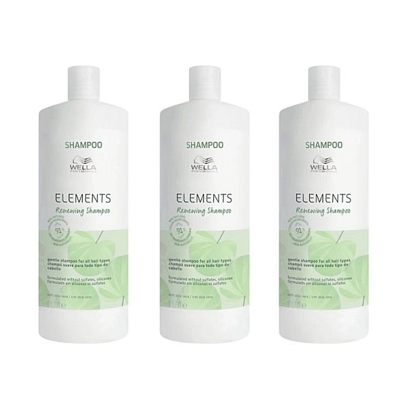 Pachet 3 x sampon regenerator fara sulfati elements renewing shampoo 1000ml