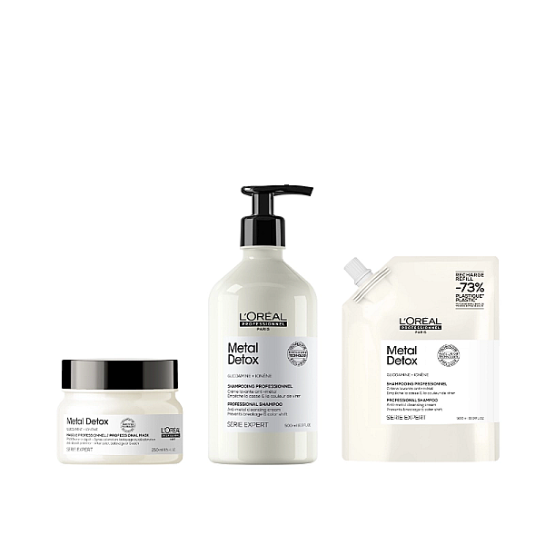 Pachet par vopsit expert metal detox - sampon 500ml, masca 250ml, rezerva sampon 500ml