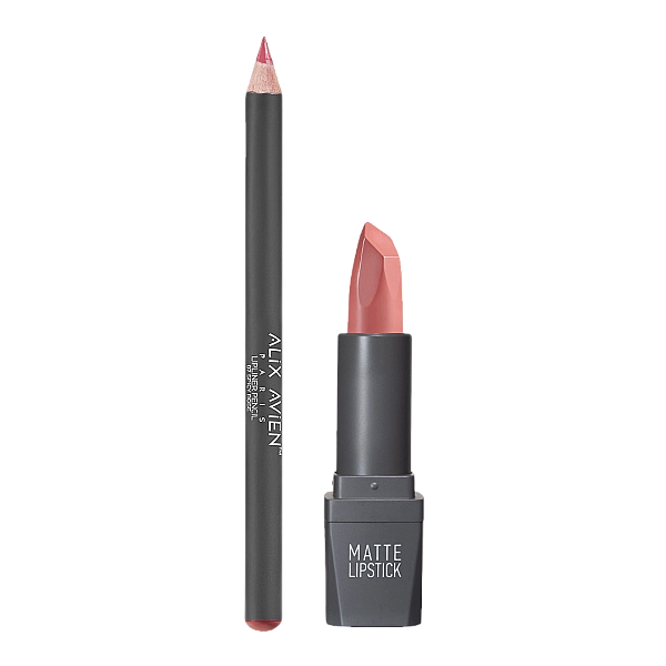 Set ruj matte lipstick 402 si creion waterproof lip pencil 07
