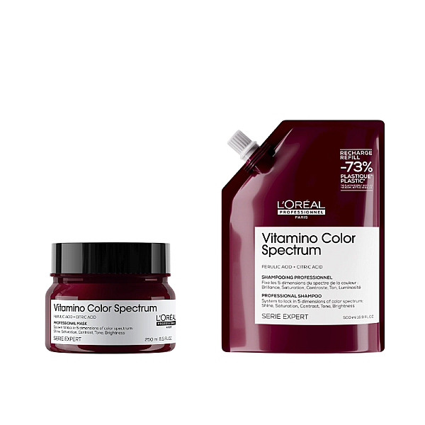 Pachet par vopsit expert vitamino color spectrum - rezerva sampon 500ml, masca 250ml